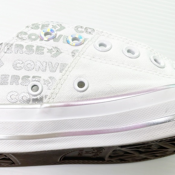 Converse White with Opalescence and Silver Accents (7) - Picture 5 of 16